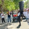 Lantang: Aliansi AMPM saat menggelar aksi di depan Mapolres Sumenep (Amir/Yakusa)