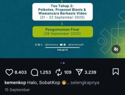 Kemenkop Umumkan Hasil Final Asisten Bisnis pada 29 September 2025, Peserta Diminta Cek Email